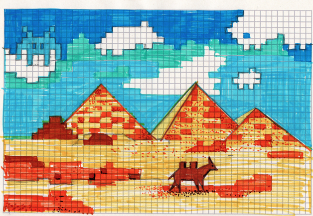 Ongekend Pixel art landschap - Downloadbaar lesmateriaal - KlasCement JF-41