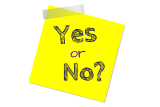 Post-it met 'yes or no?' opgeschreven