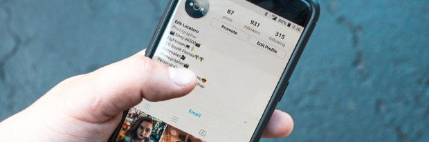 Instagram app op smartphone geopend 