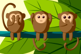drie aapjes op een rij